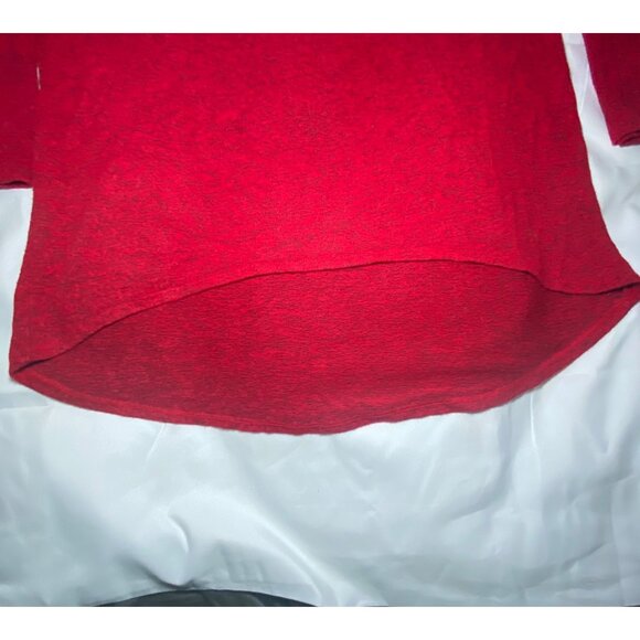 Cozy Red Sweater Hi-Lo Hem Cowl Neck Women - Size S Petite Holiday Relax Comfort - Picture 6 of 8
